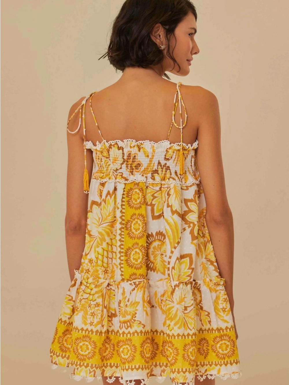 Farm Rio off white floral Aura mini dress - Picture 5 of 7